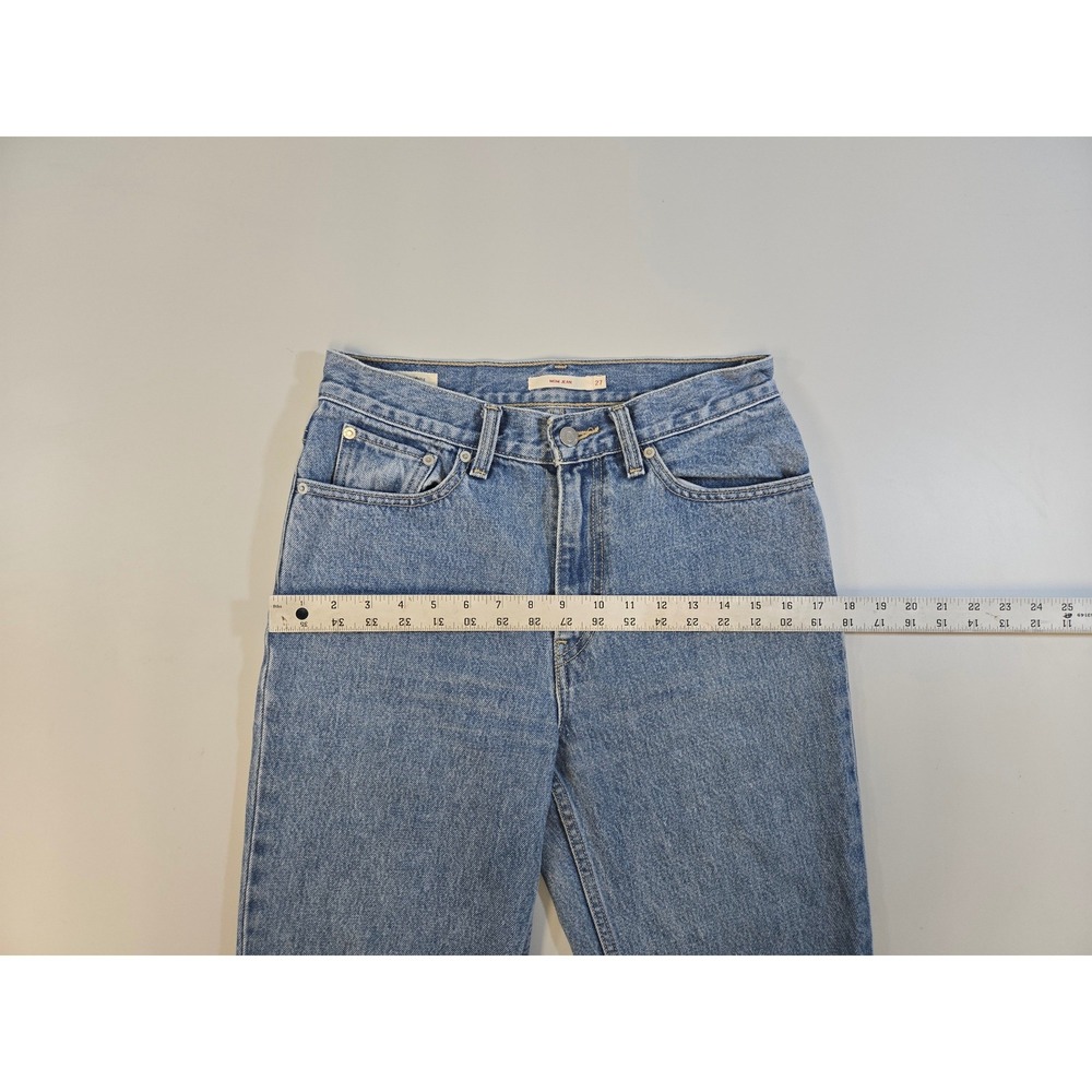 Levis Premium Mom Jeans 27 High Rise Tapered Light Wash Blue Denim Big E - Picture 6 of 11